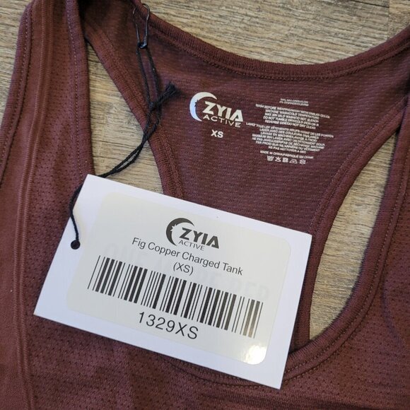 ZYIA | Active Fig Copper Charged Tank Top Racerback | Sz. XS - Picture 5 of 7